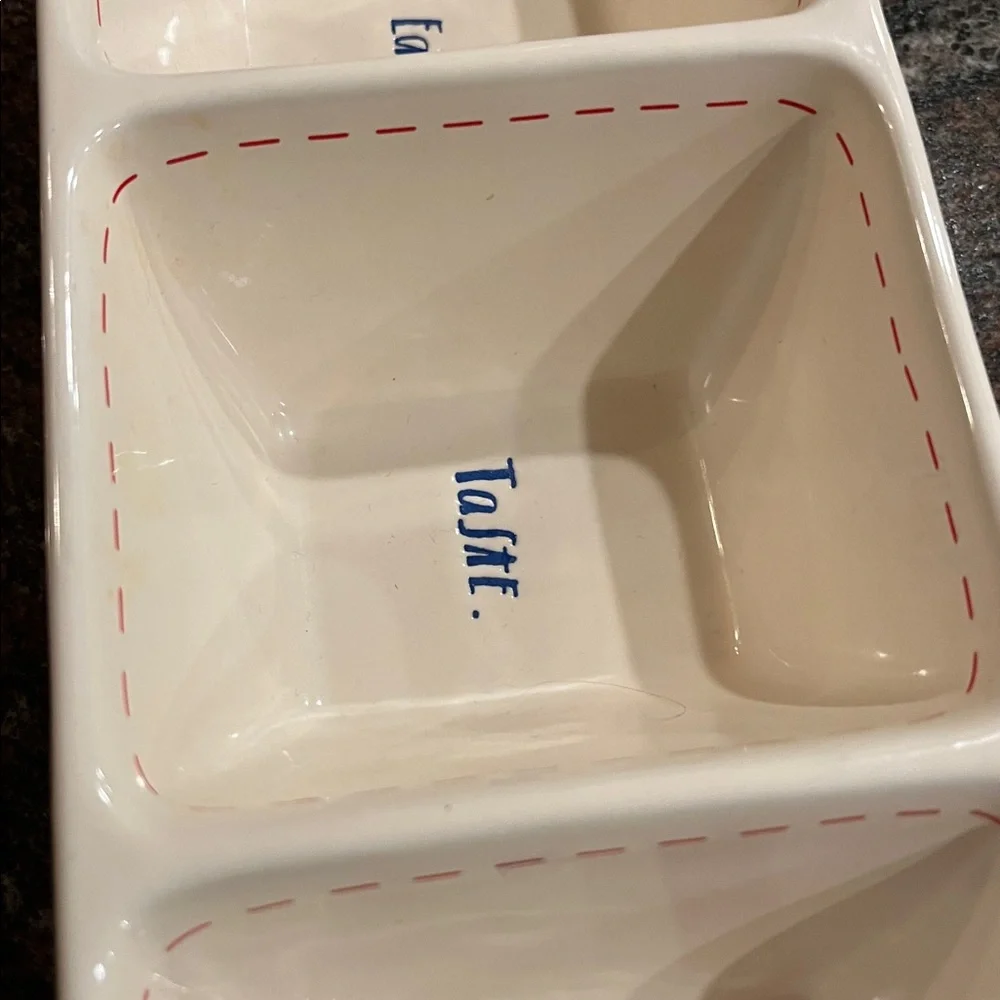 Rae Dunn Divided Dip Dish 